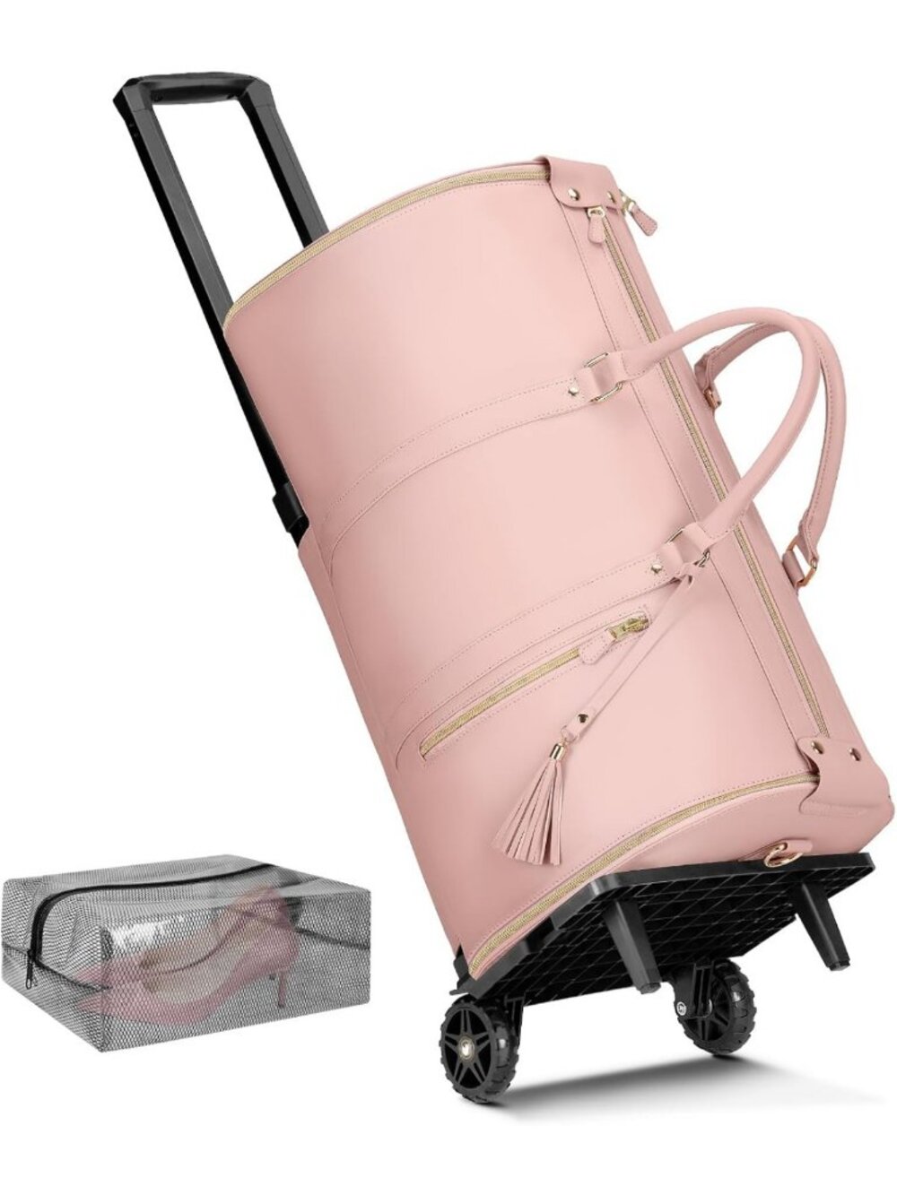 Travel-Friendly Rolling Garment Bag - Convertible Carry-On for Easy Packing
